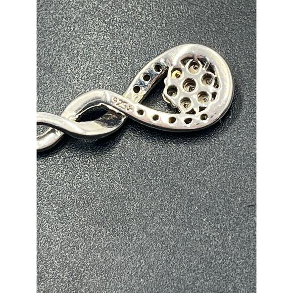Zales Jewelers Vintage  Sterling
Silver Diamond Infinity Drop Pendant Slide - Picture 8 of 9